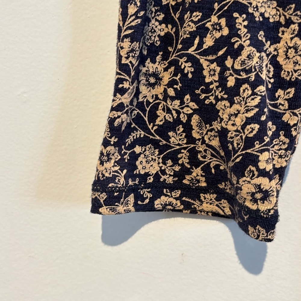 Vintage Ralph Lauren navy/tan floral fit & flare midi dress size large - Picture 12 of 13